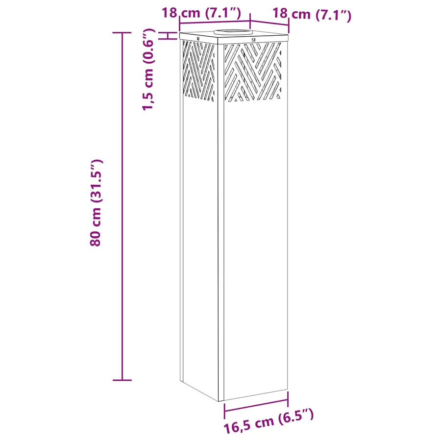 Lumière de chemin LED solaire 2 pcs Blanc chaud 18 x 18 x 80 cm - 16