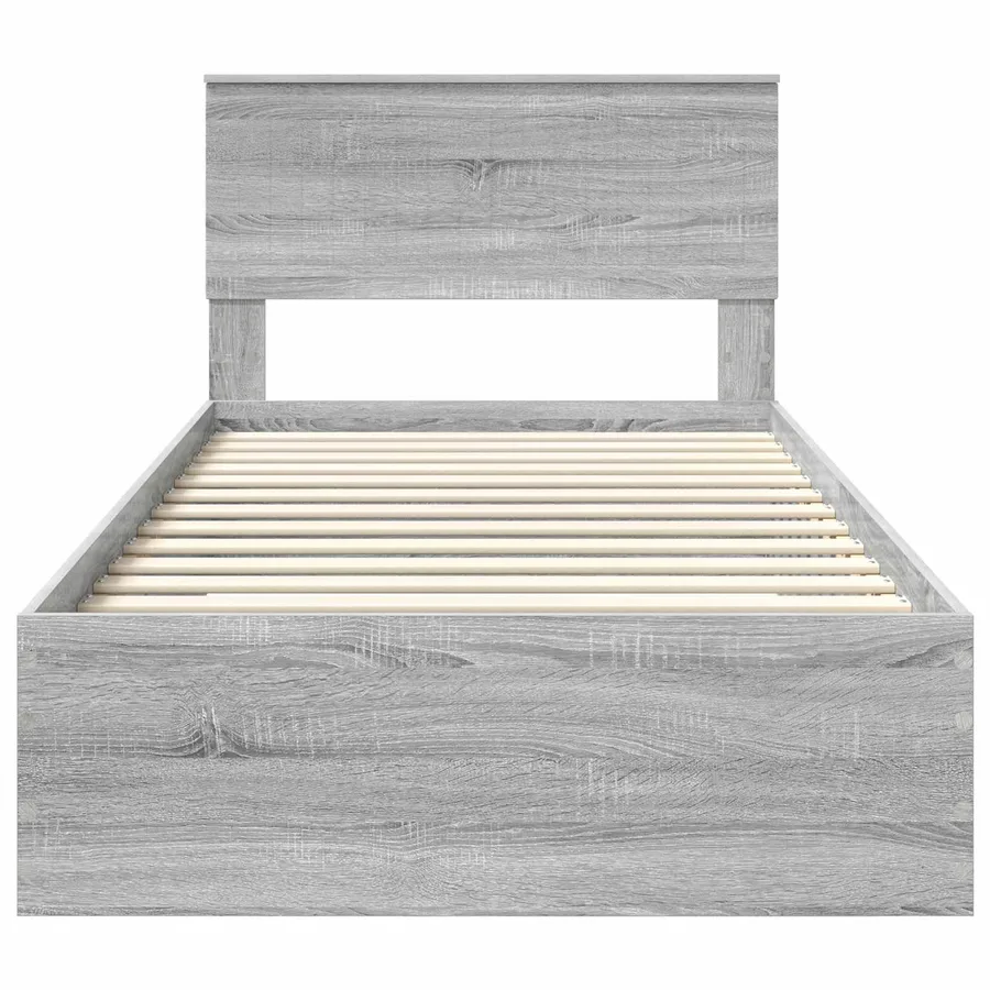 Cadre de lit Sonoma gris 100 x 200 cm Bois d'ingénierie - 7