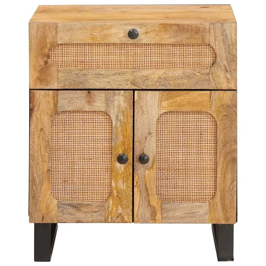 Cabinet de chevet Naturel 50 x 33 x 60 cm Bois de mangue massif - 3