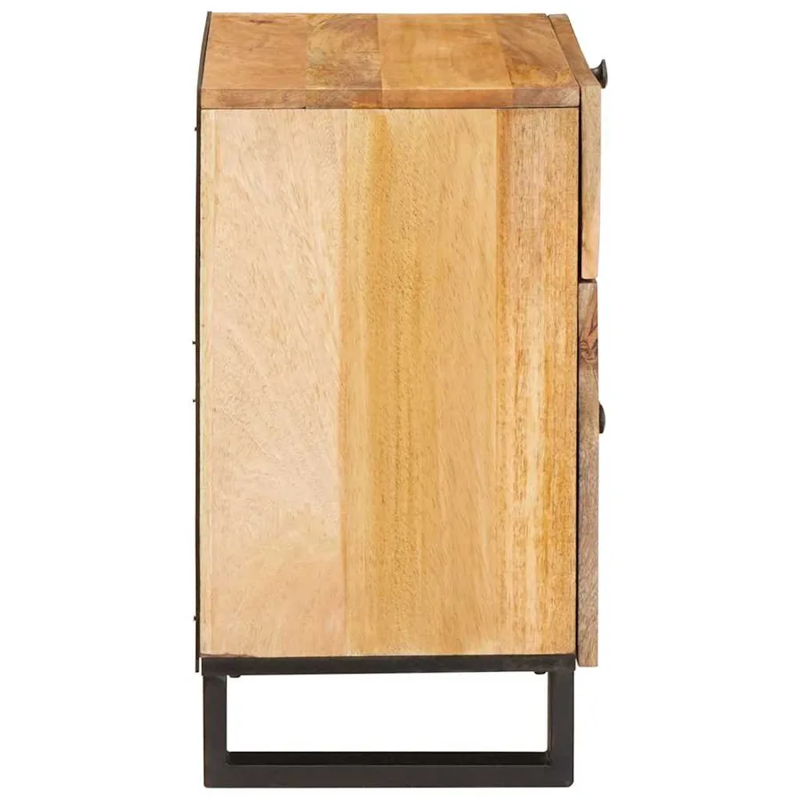 Cabinet de chevet Naturel 50 x 33 x 60 cm Bois de mangue massif - 4