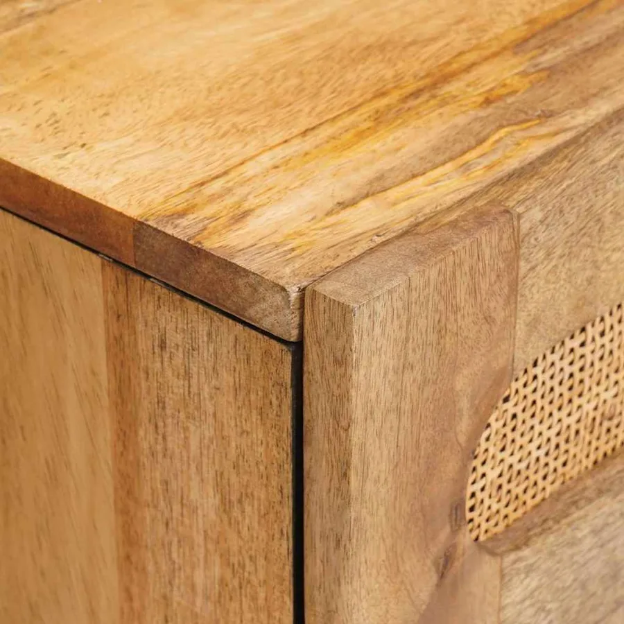 Cabinet de chevet Naturel 50 x 33 x 60 cm Bois de mangue massif - 6