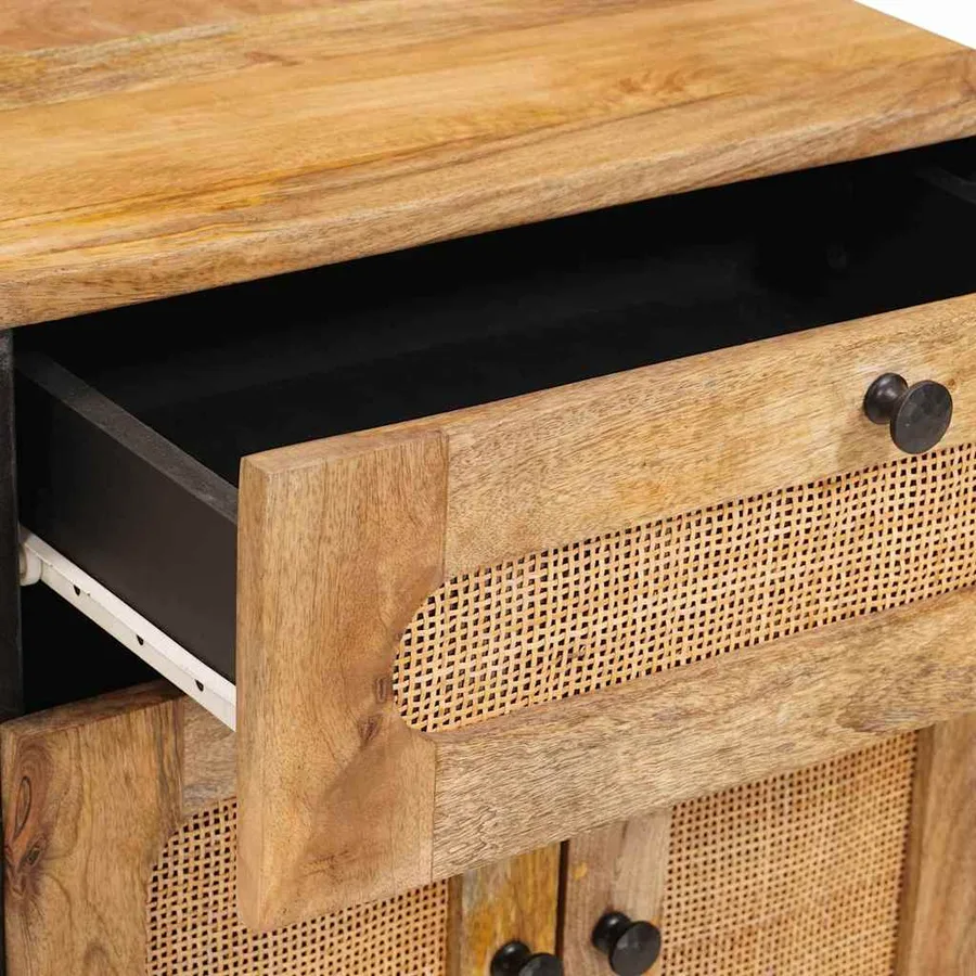 Cabinet de chevet Naturel 50 x 33 x 60 cm Bois de mangue massif - 7