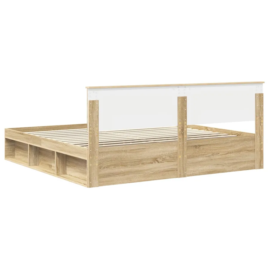 Cadre de lit avec tête de lit Sonoma 200 x 200 cm Pin massif - 9
