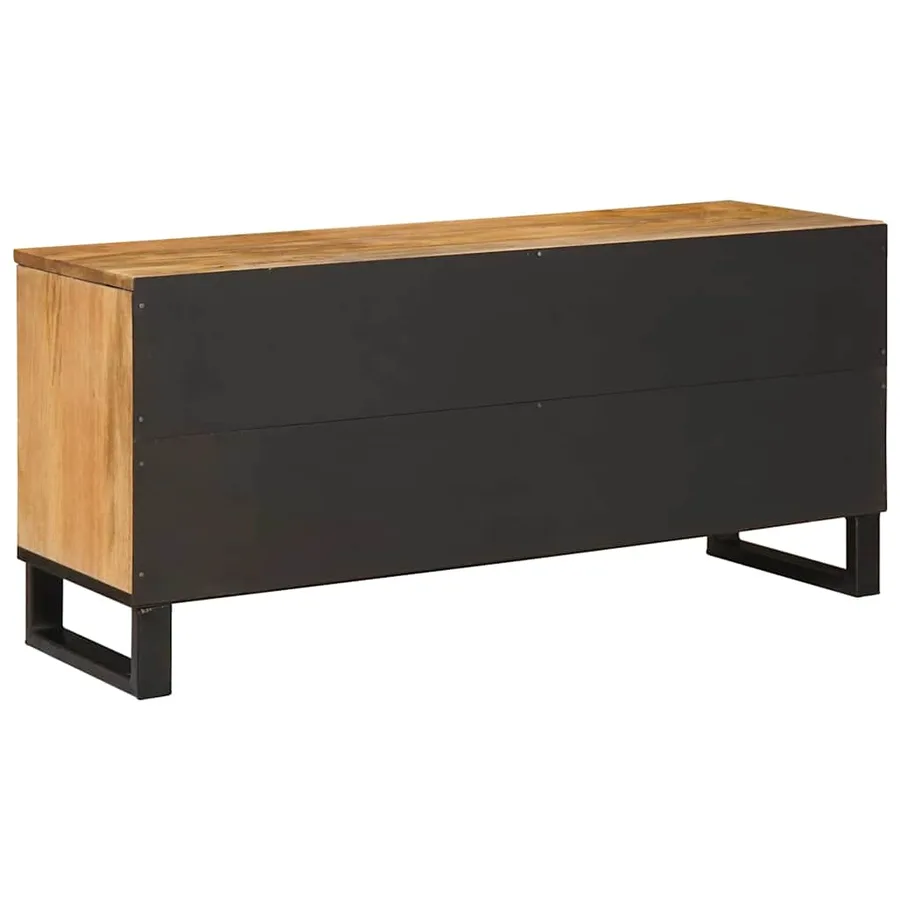 Meuble TV Marron 100 x 33 x 46 cm Bois de mangue massif - 5