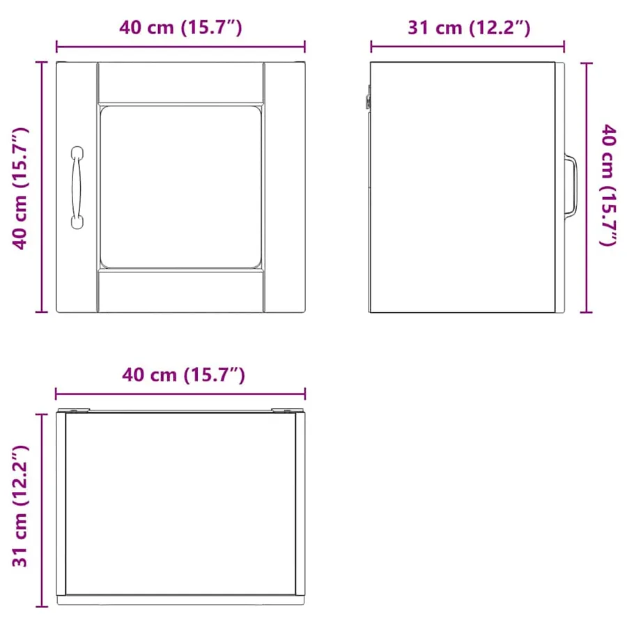 Cabinet en verre mural PORTO 2 pcs Blanc brillant - 16