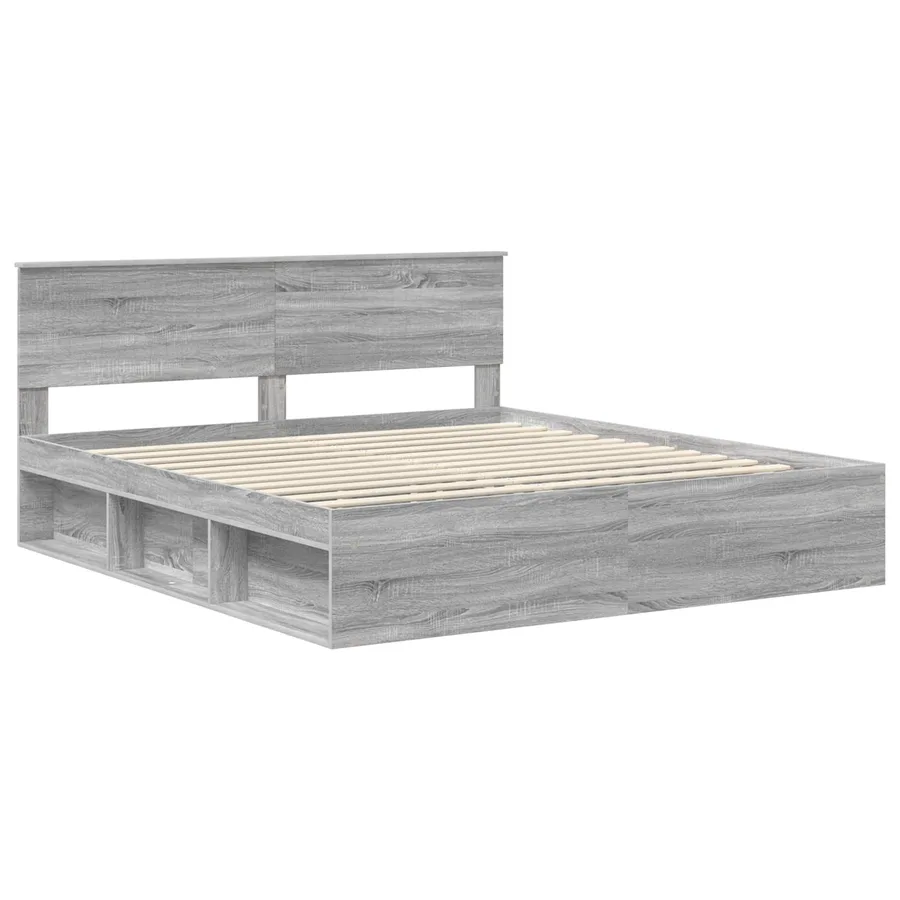 Cadre de lit Gris Sonoma 180 x 200 cm Pin massif - 4