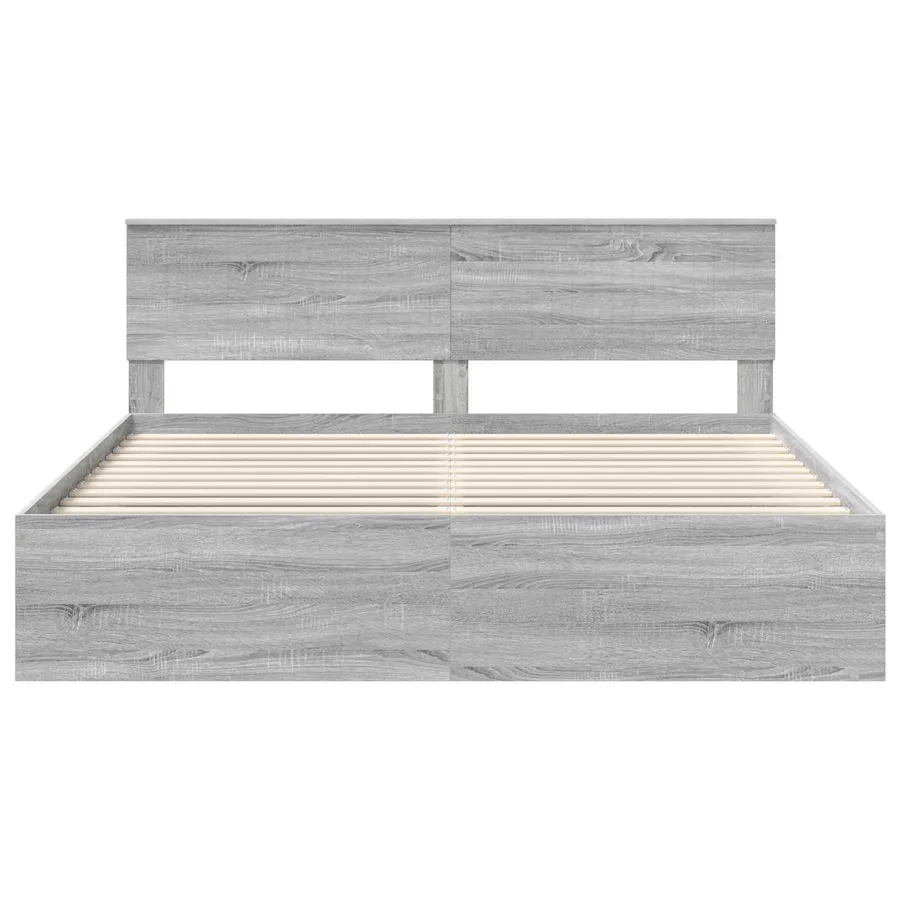 Cadre de lit Gris Sonoma 180 x 200 cm Pin massif - 7
