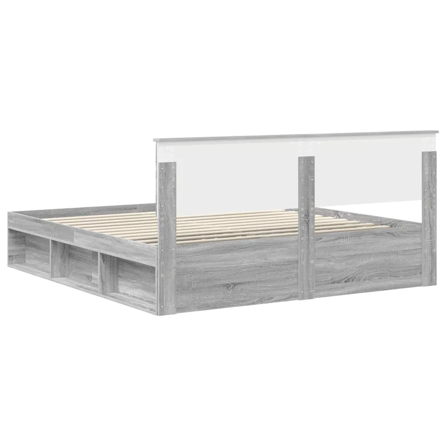 Cadre de lit Gris Sonoma 180 x 200 cm Pin massif - 9