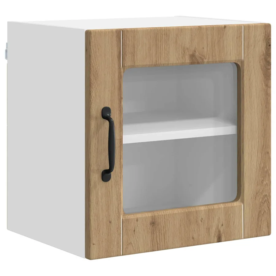 Cabinet en verre mural PORTO 2 pcs Chêne artisanal - 4