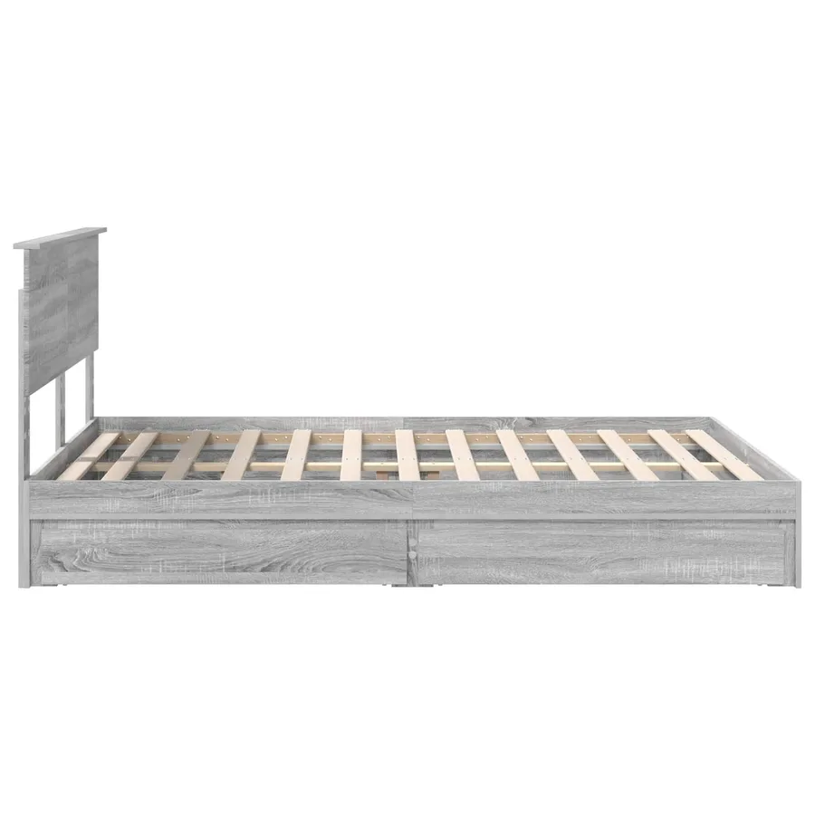 Lit de Rangement Gris Sonoma 140 x 200 cm Bois d'ingénierie - 9