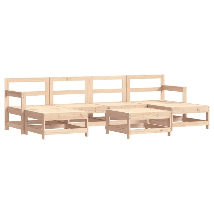 Salon de jardin 7 pcs Bois de pin massif - 2