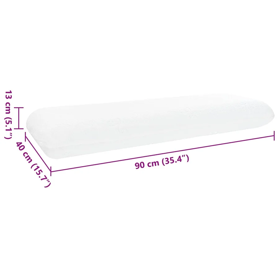 Coussin de sommeil Uni Blanc 90 x 40 x 13 cm - 10
