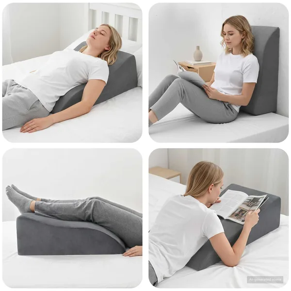 Coussin pour les jambes Gris 68 x 40 x 18 cm Mousse PU