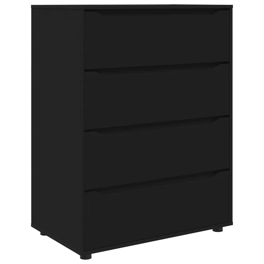 Armoires de rangement Noir 80 x 48 x 105 cm Bois d'ingénierie - 2