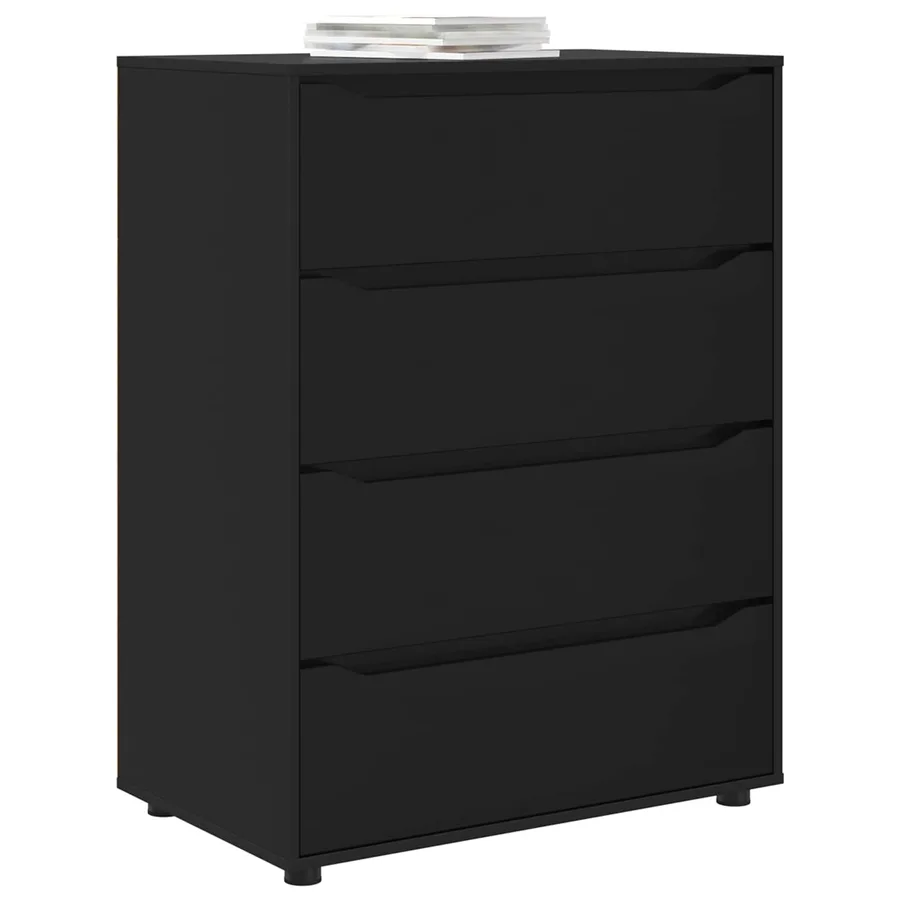 Armoires de rangement Noir 80 x 48 x 105 cm Bois d'ingénierie - 3