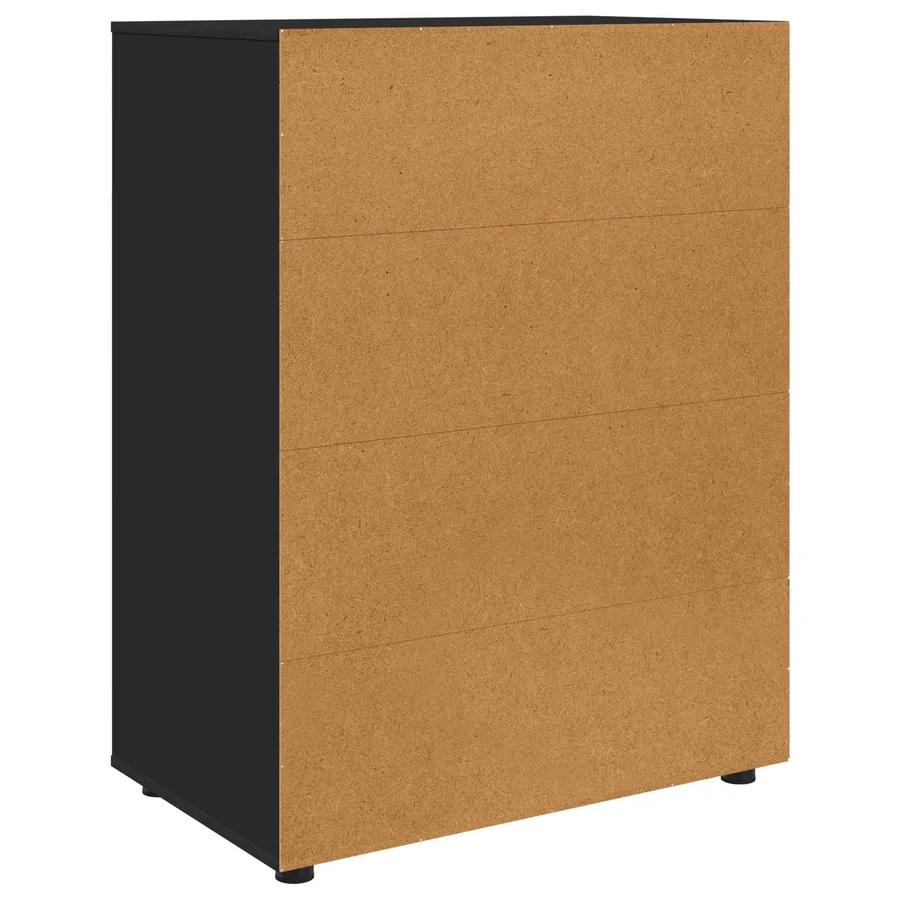 Armoires de rangement Noir 80 x 48 x 105 cm Bois d'ingénierie - 8