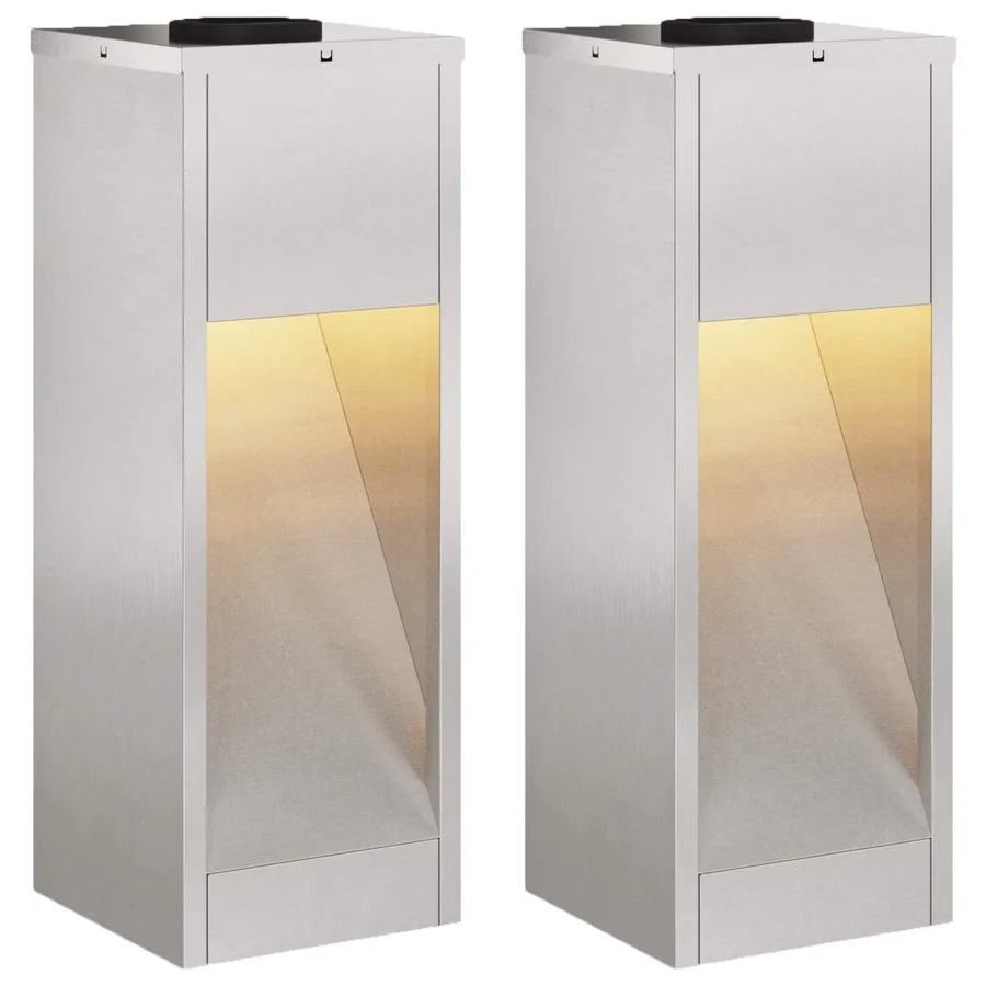 Lumière de Chemin LED Solaire 2 pcs Blanc chaud 18 x 18 x 50 cm - 2