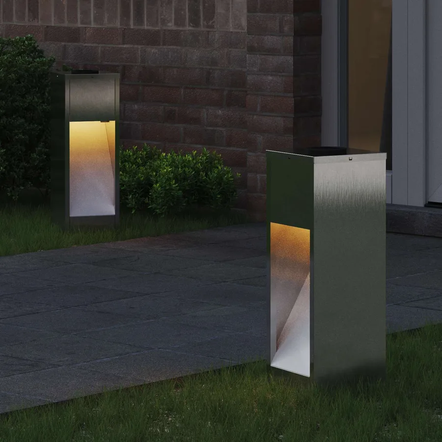 Lumière de Chemin LED Solaire 2 pcs Blanc chaud 18 x 18 x 50 cm - 3