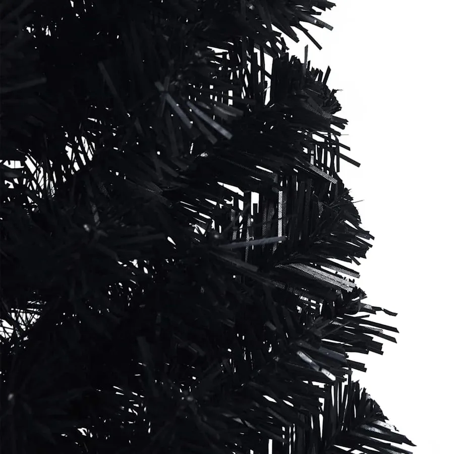 Sapin de Noël artificiel pré-éclairé Noir 150 cm PVC - 15