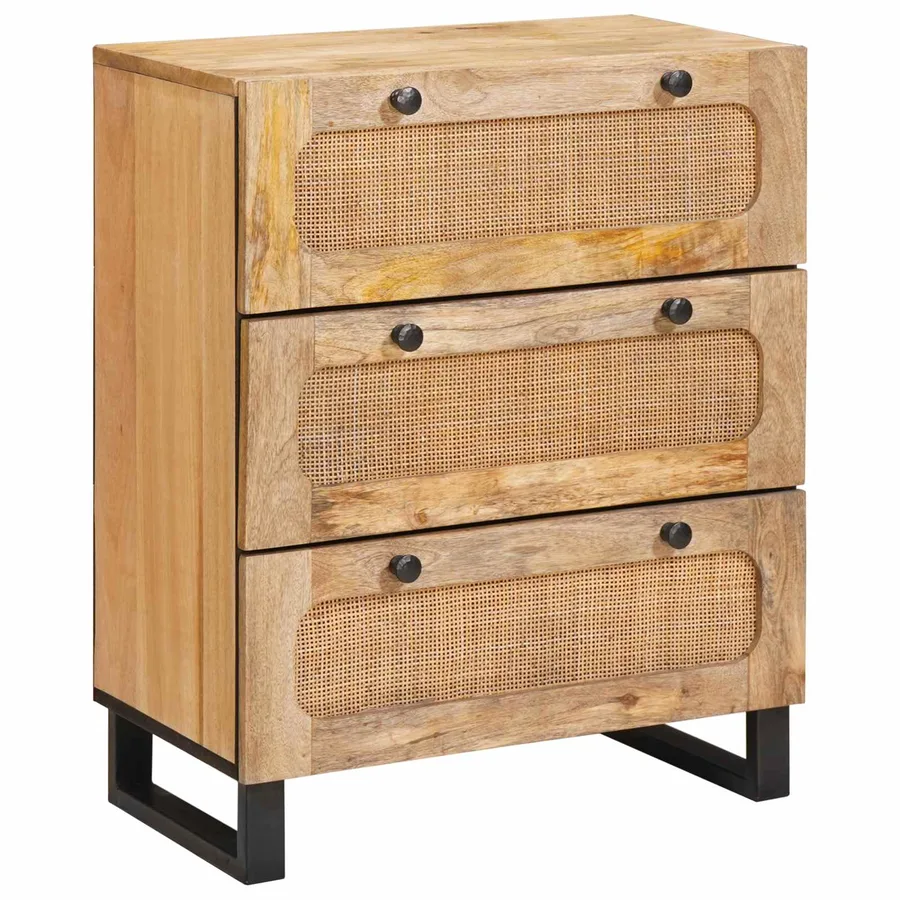 Buffet 3 pcs Marron 180 x 33 x 75 cm Bois de mangue massif - 2
