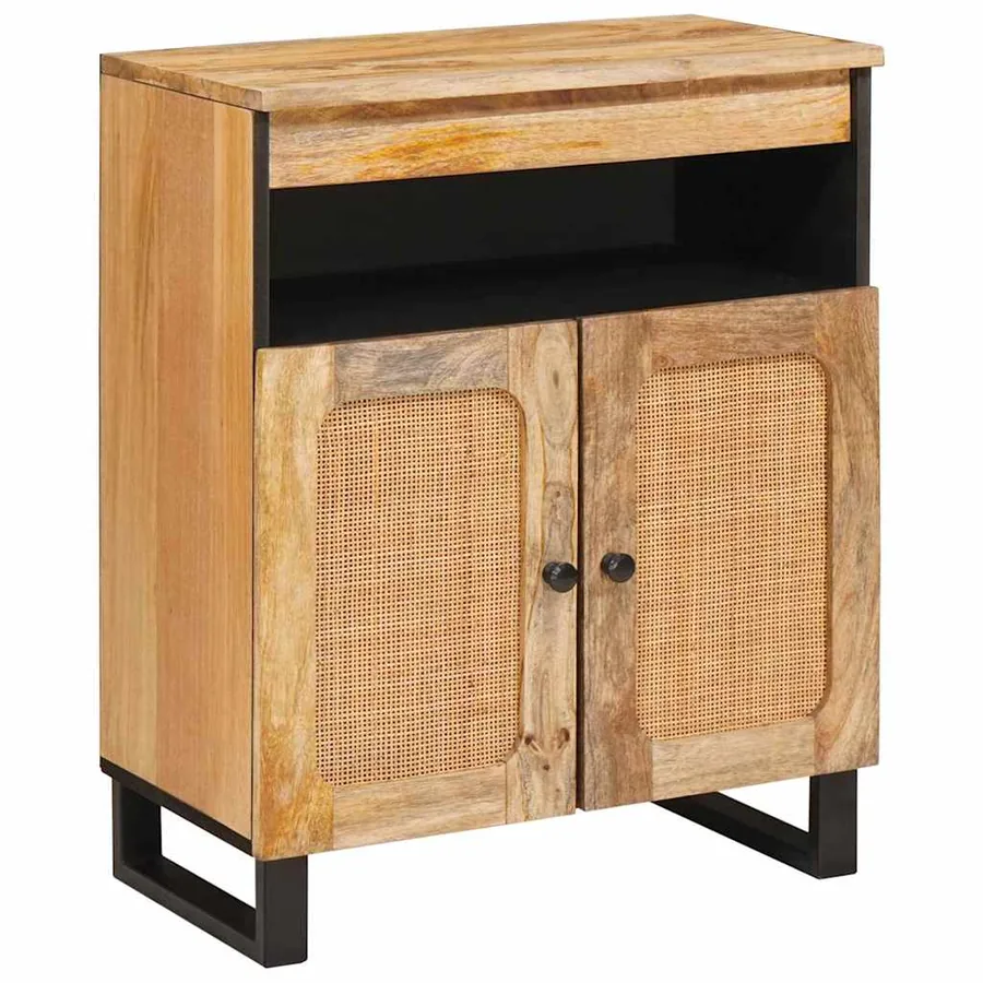 Buffet avec porte Marron 60 x 33 x 75 cm Bois de mangue massif