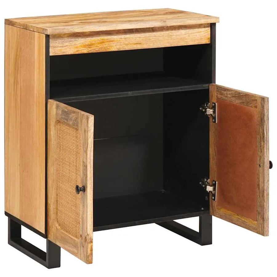 Buffet avec porte Marron 60 x 33 x 75 cm Bois de mangue massif - 2