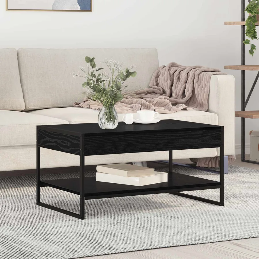 Table basse Chêne noir 80 x 50 x 40 cm Bois d'ingénierie