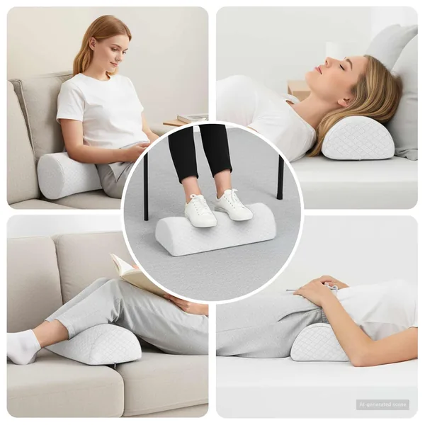 Coussin pour les jambes Uni Blanc 52 x 20 x 12 cm