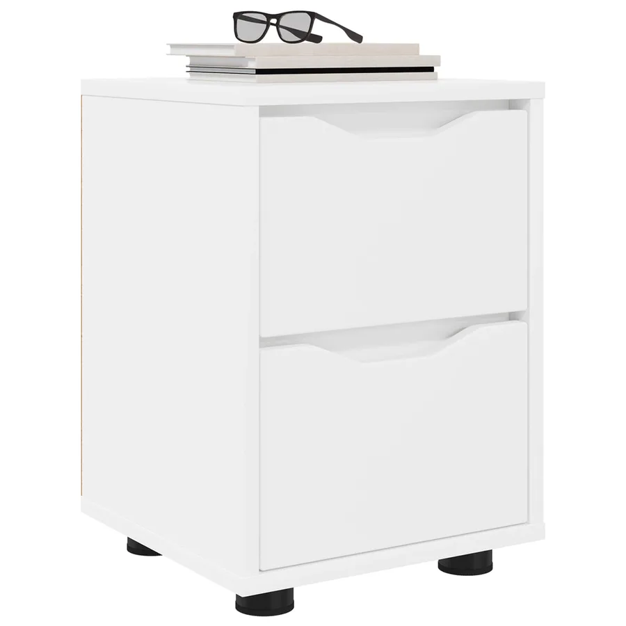 Tables de chevet avec tiroir 2 pcs Blanc 30,5 x 30 x 43 cm - 3