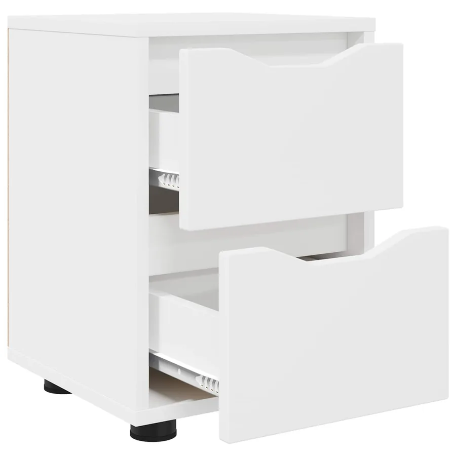 Tables de chevet avec tiroir 2 pcs Blanc 30,5 x 30 x 43 cm - 5