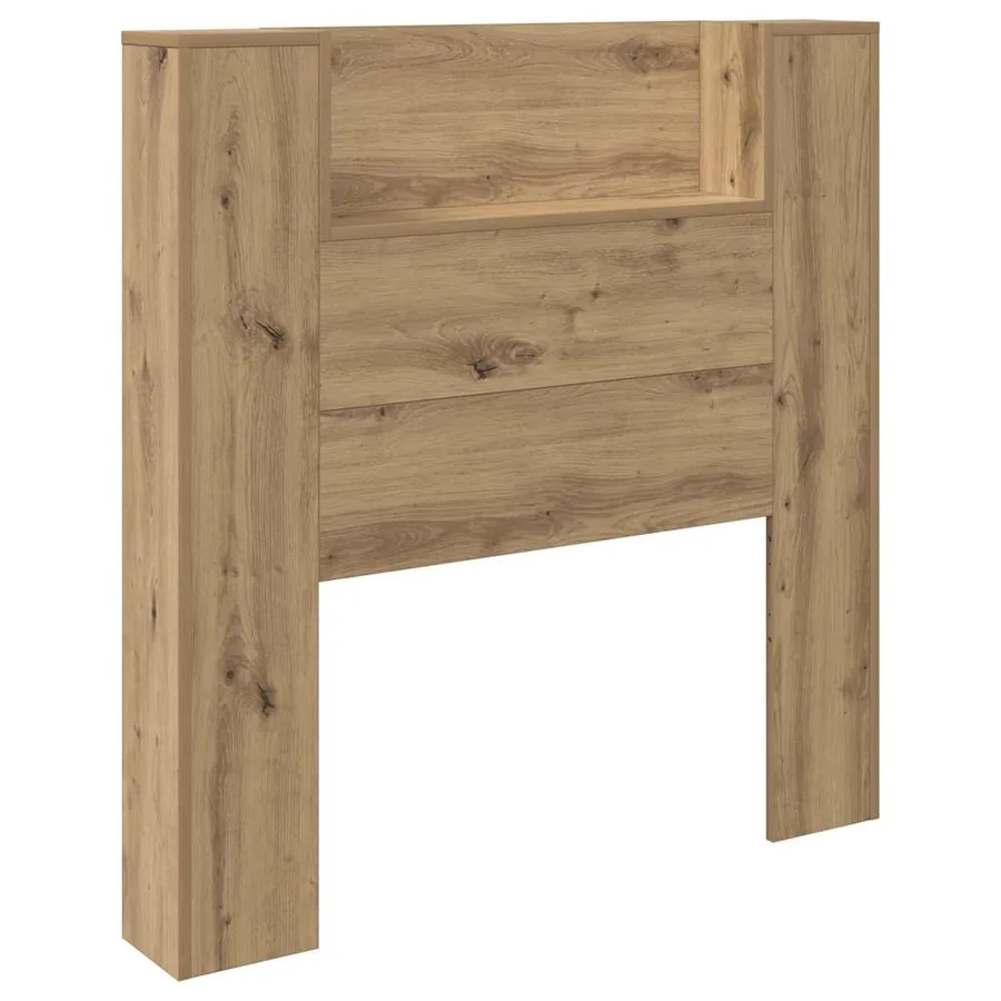 Tête de lit de rangement avec LED Chêne artisanal - 5