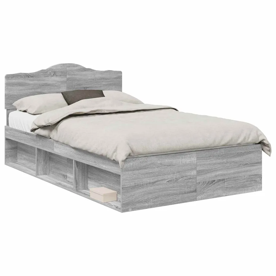Cadre de lit Gris Sonoma 135 x 190 cm Bois de pin massif - 2