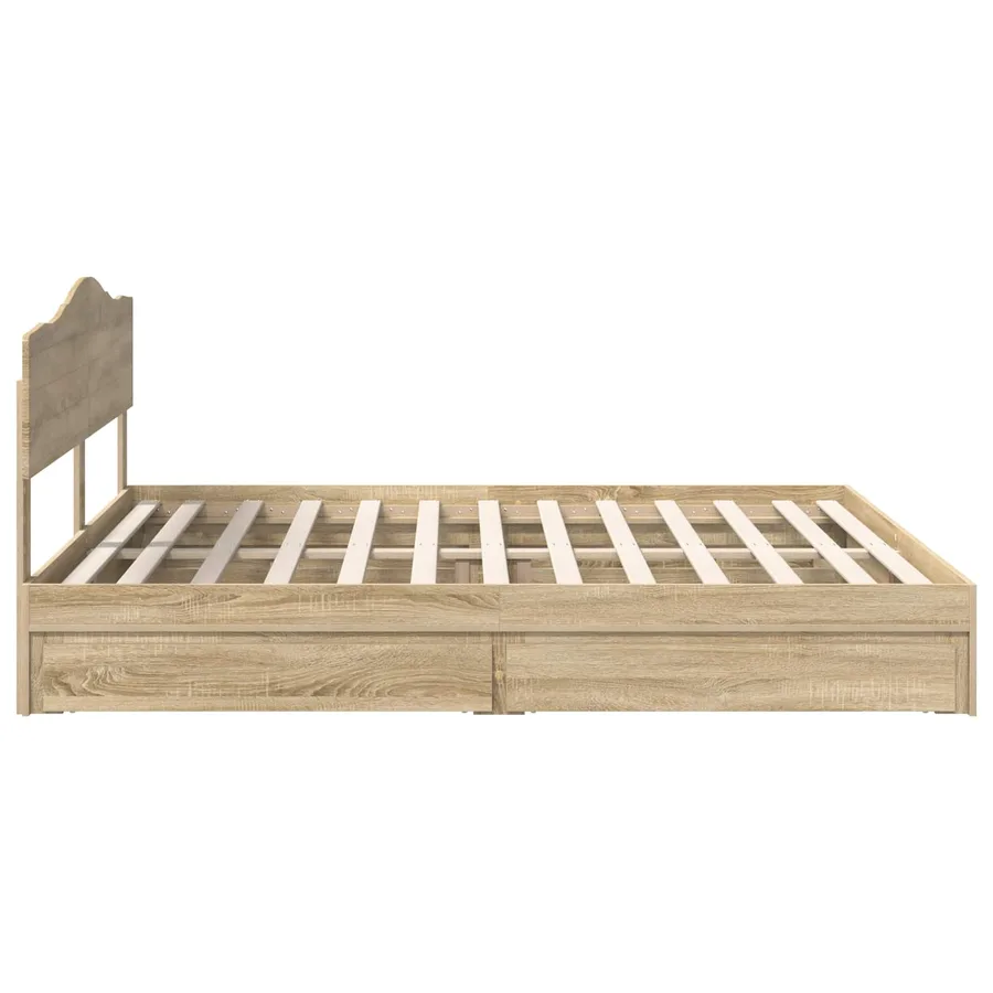 Lit de Rangement Chêne Sonoma 180 x 200 cm Bois d'ingénierie - 9