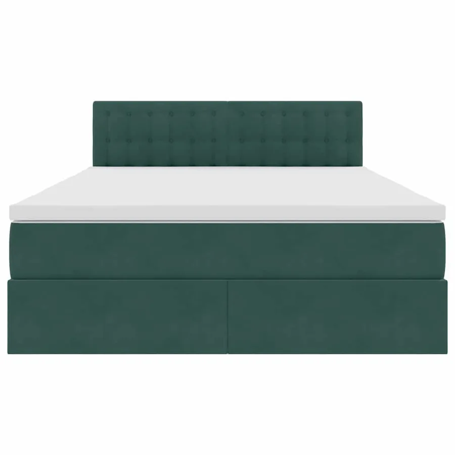 Lit de Rangement avec matelas Vert foncé 140 x 200 cm Velours - 7