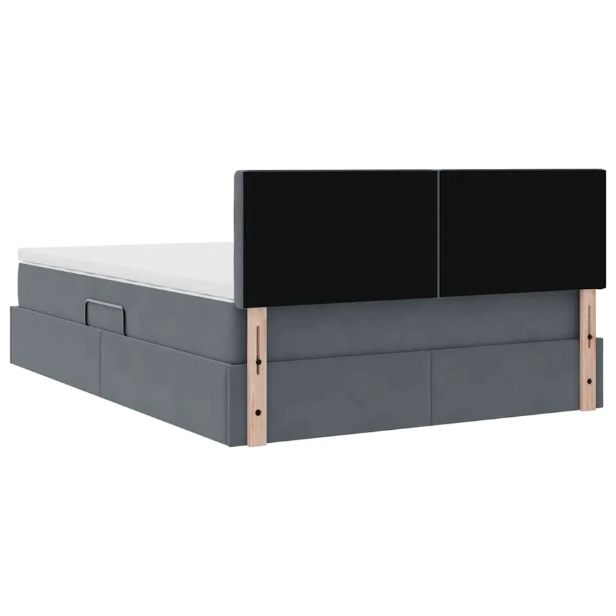 Lit de rangement LED avec matelas Gris foncé 140 x 200 cm - 12
