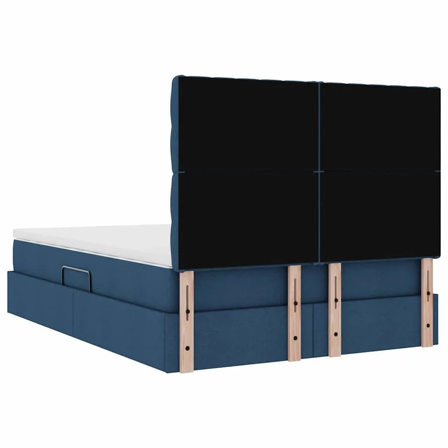 Lit de rangement LED avec matelas Bleu 140 x 200 cm Tissu - 12