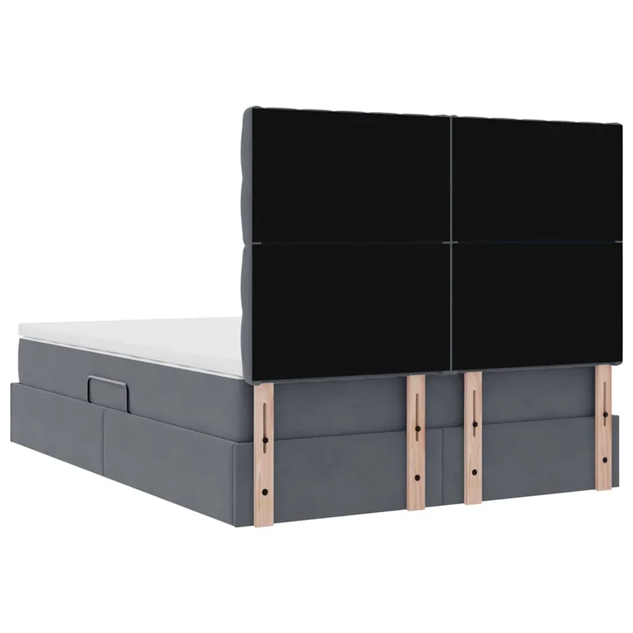 Lit de rangement LED avec matelas Gris foncé 140 x 200 cm - 12