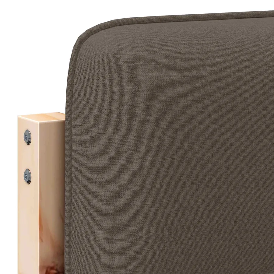 Tête de lit capitonnée Marron et Taupe 120 cm Pin massif - 9