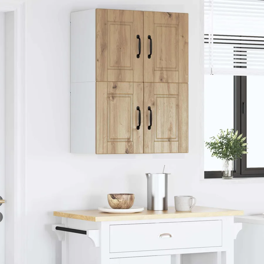 Meuble mural PORTO 2 pcs Chêne artisanal Bois d'ingénierie - 4