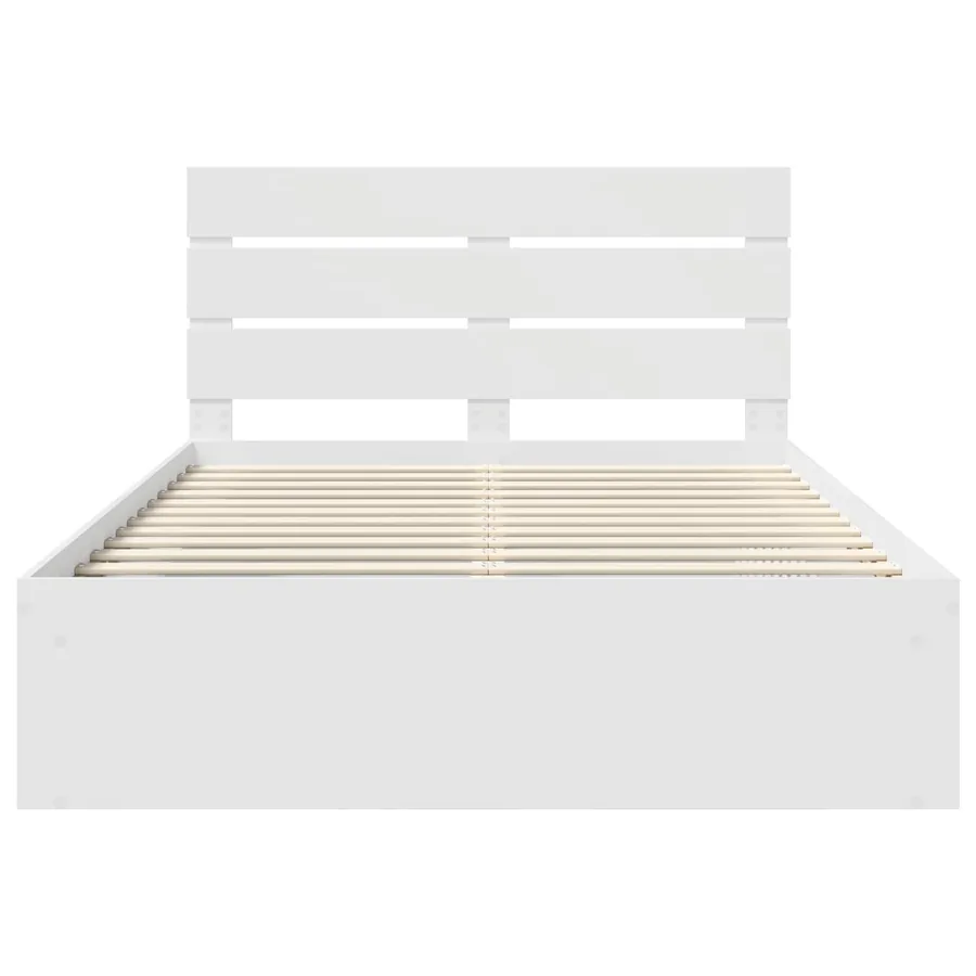 Cadre de lit Blanc 140 x 190 cm Bois de pin massif - 7