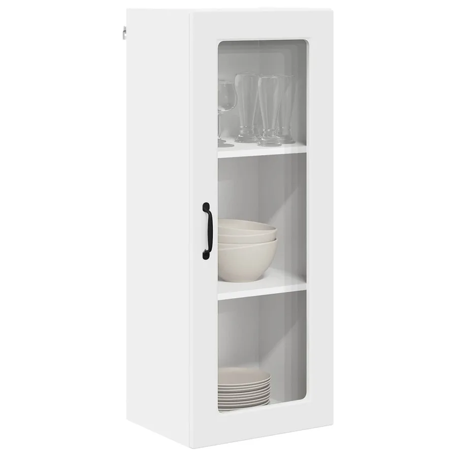 Cabinet en verre mural PORTO Blanc 40 x 31 x 100 cm - 3
