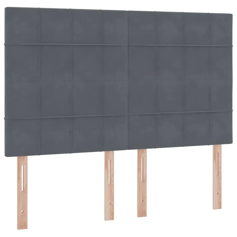 Lit avec rangement et matelas Gris foncé 140 x 200 cm Velours - 9
