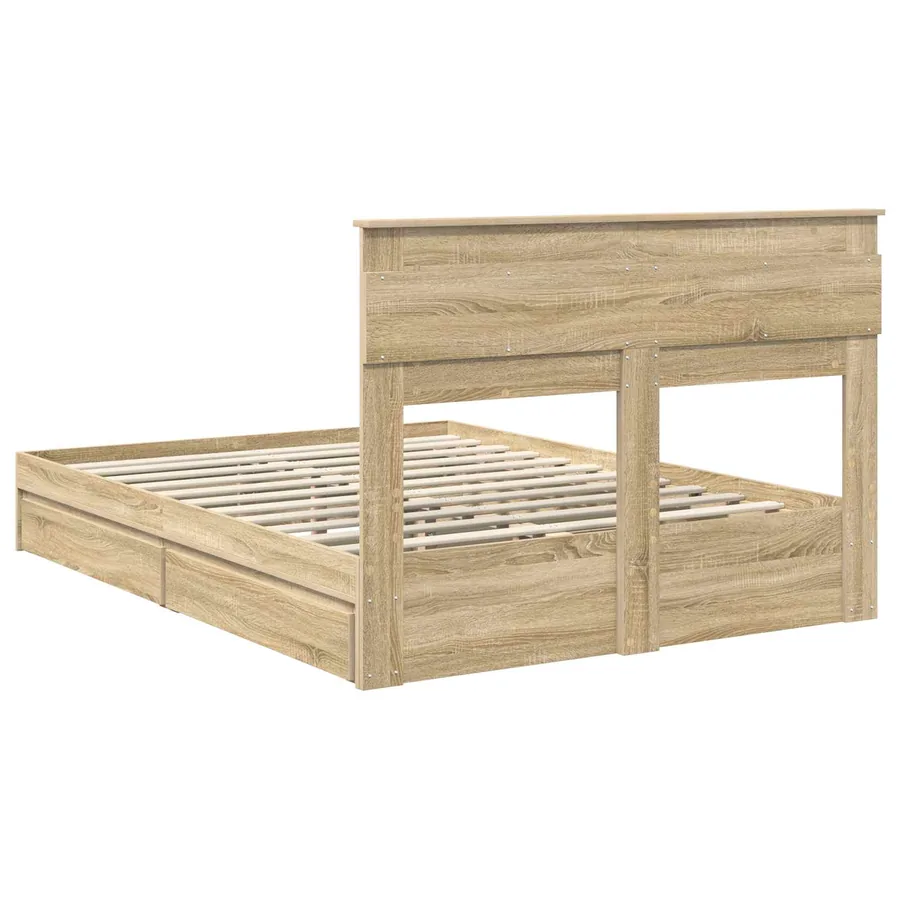 Lit de Rangement Chêne Sonoma 140 x 190 cm Bois d'ingénierie - 8