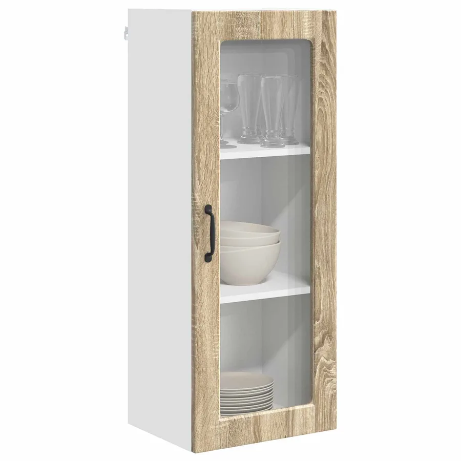 Cabinet en verre mural PORTO Chêne Sonoma 40 x 31 x 100 cm - 3