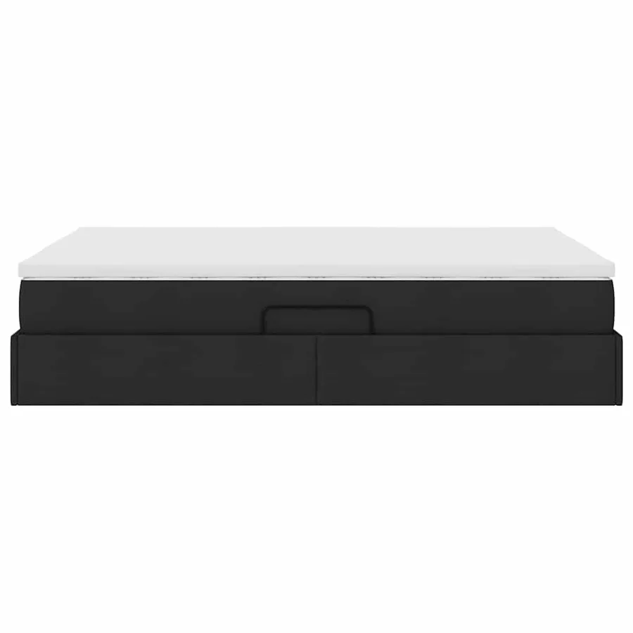 Lit avec rangement et matelas Noir 140 x 200 cm Polyester - 9