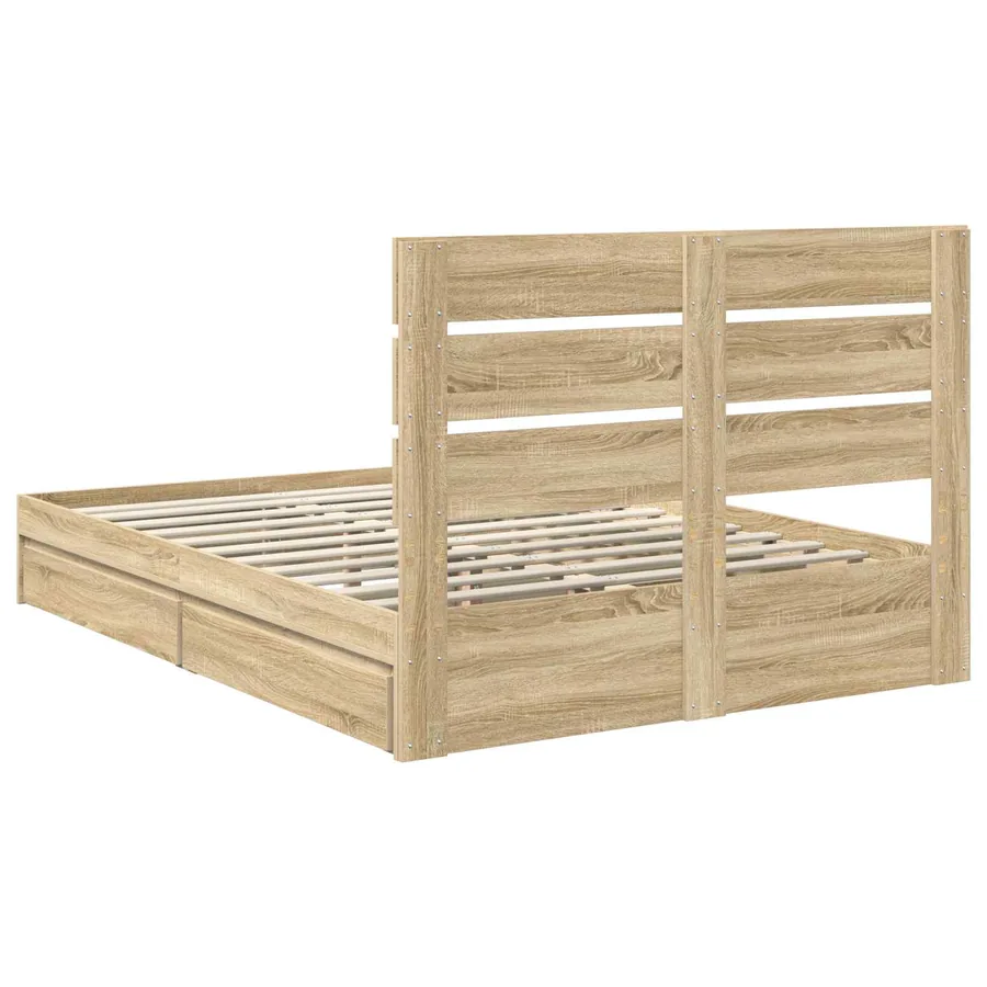 Lit de Rangement Chêne Sonoma 140 x 200 cm Bois d'ingénierie - 8