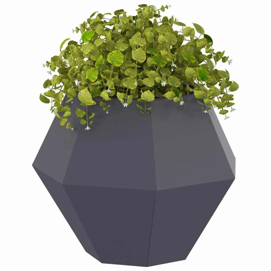 Jardinière 2 pc Anthracite 50 x 50 x 40 cm Acier - 3