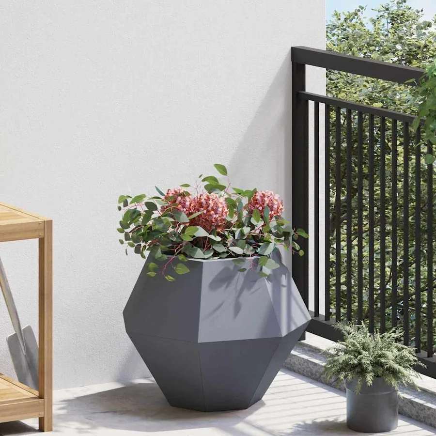 Jardinière 2 pc Anthracite 50 x 50 x 40 cm Acier - 4