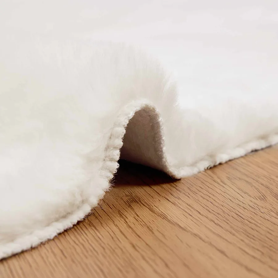 Tapis antidérapant en fausse de lapin OLITE Crème 200 x 280 cm - 5