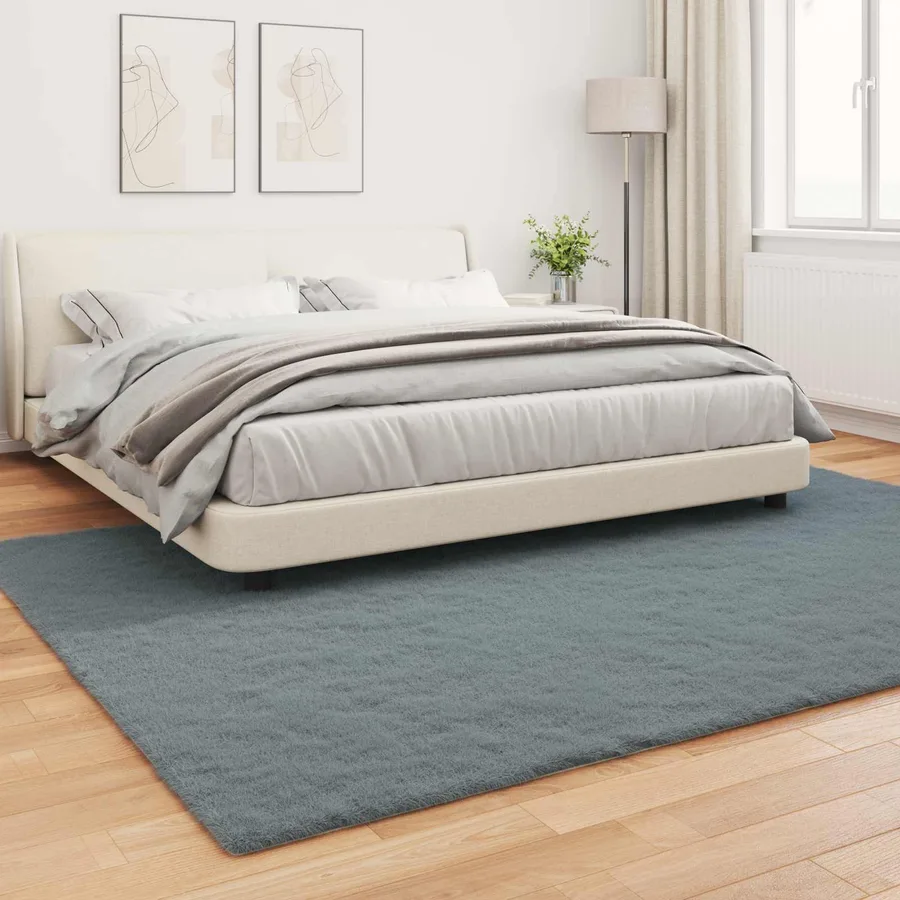 Tapis antidérapant en fausse de lapin OLITE Anthracite - 4